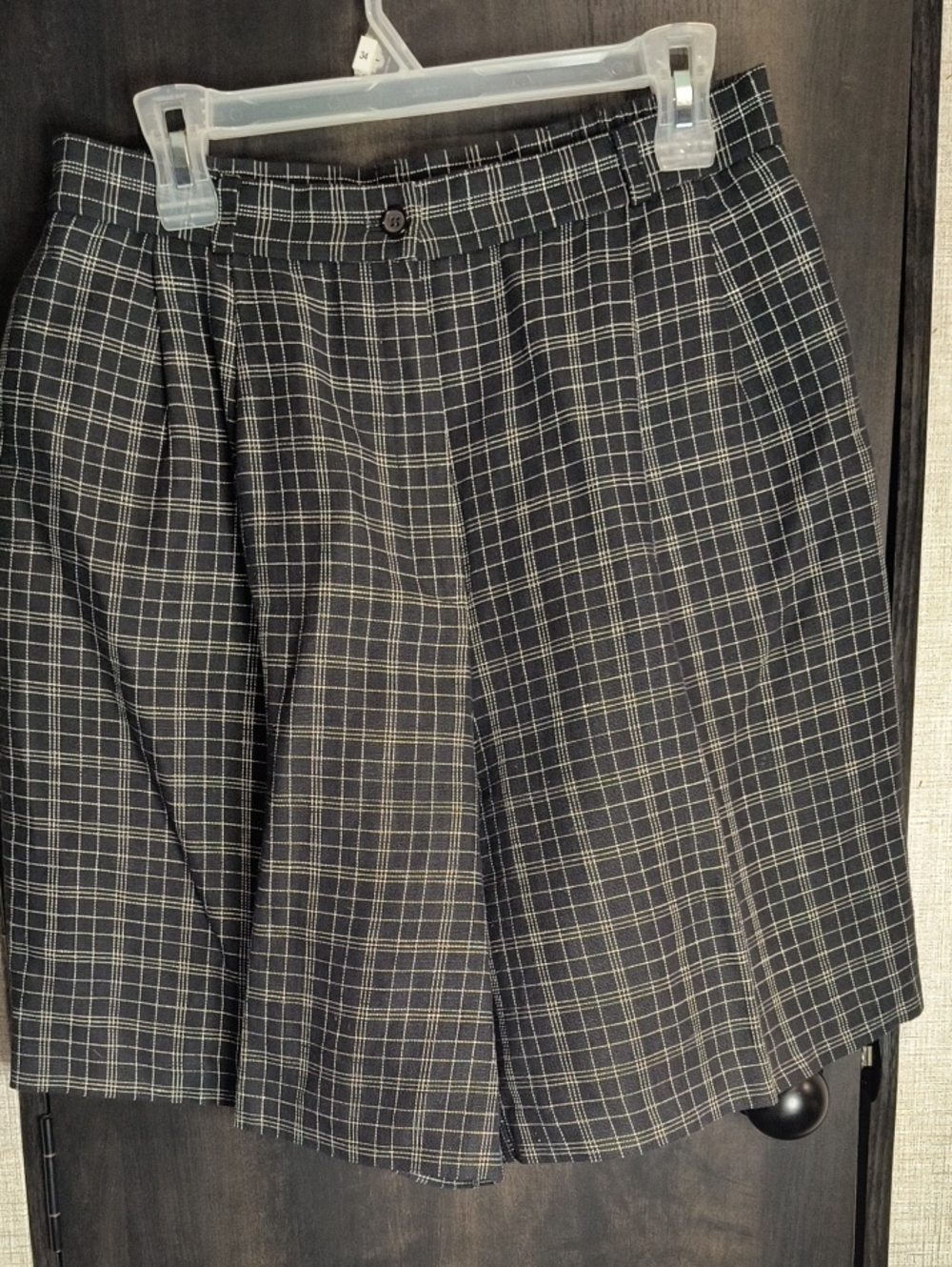 Classic Black/White CheckLinen/Cottoned 14 Club Classic Shorts
